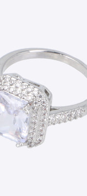 Anillo cuadro cristal brillos pq