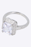 Anillo cuadro cristal brillos pq