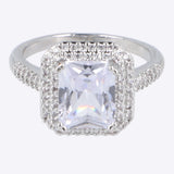 Anillo cuadro cristal brillos pq