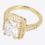 Anillo cuadro cristal brillos pq