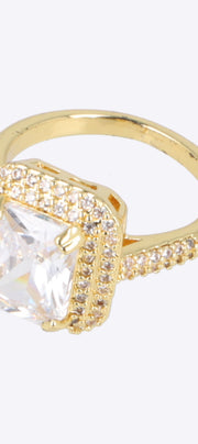 Anillo cuadro cristal brillos pq