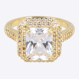 Anillo cuadro cristal brillos pq