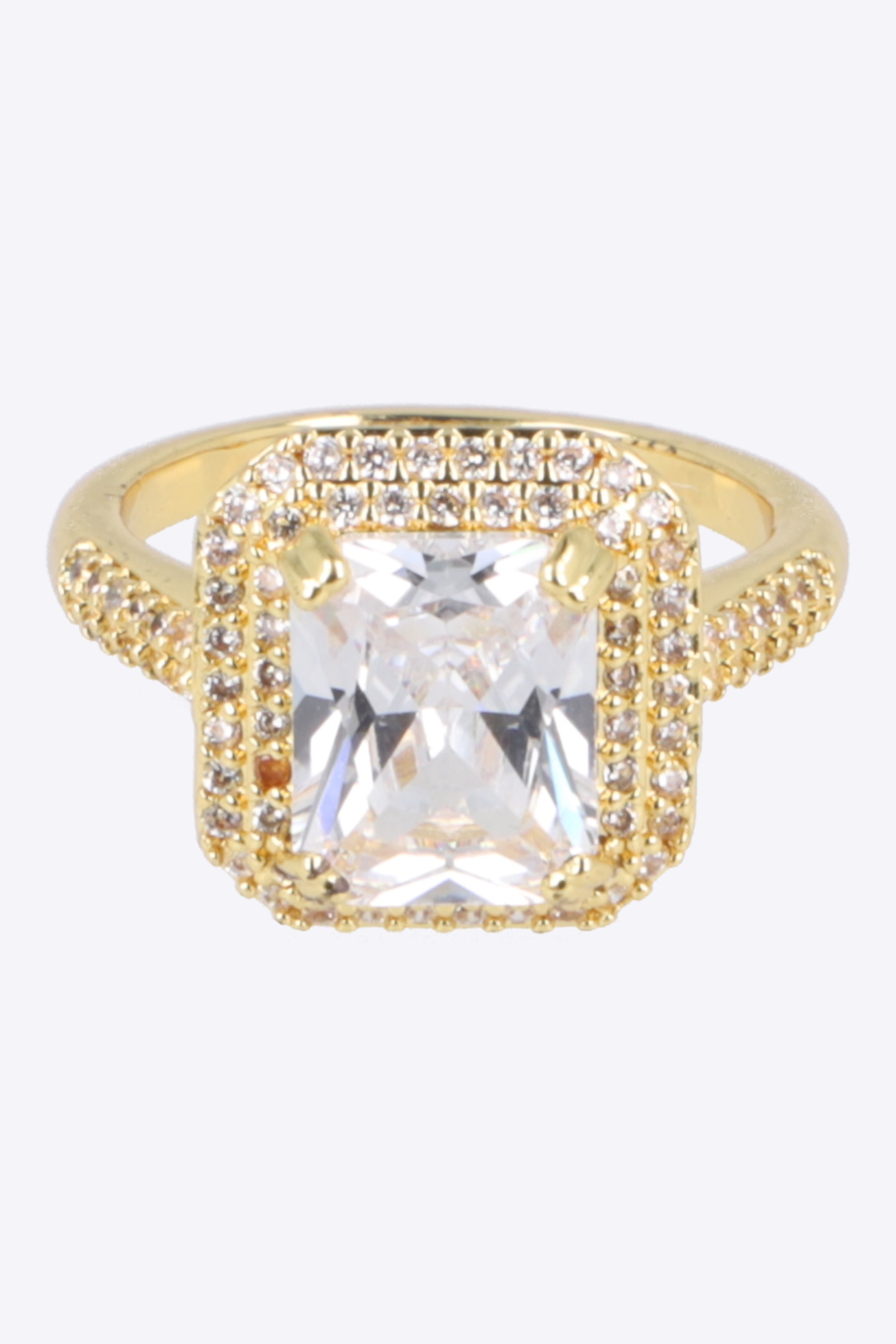 Anillo cuadro cristal brillos pq