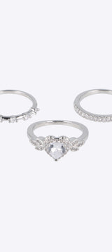 Anillo 3l lineas corazón brillos pq