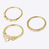 Anillo 3l lineas corazón brillos pq