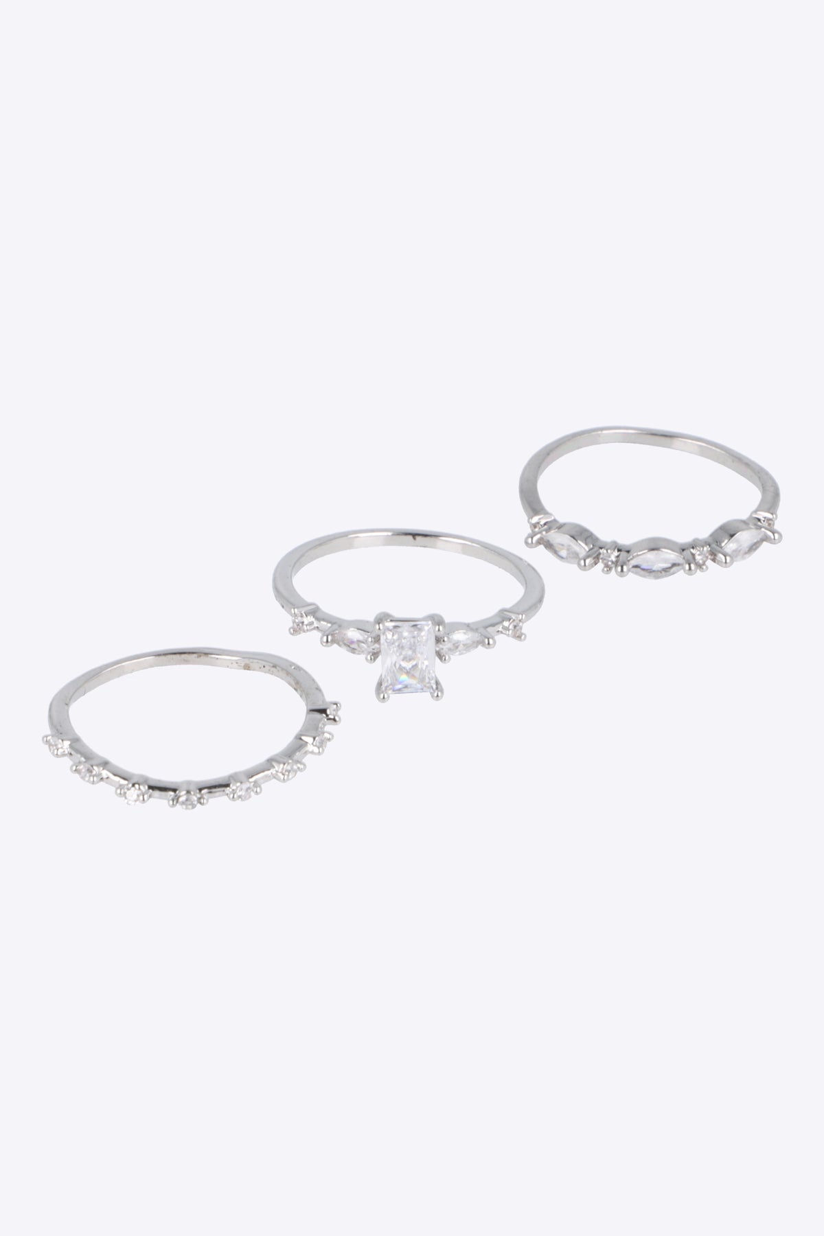 Anillo 3 l brillos pq PLATA