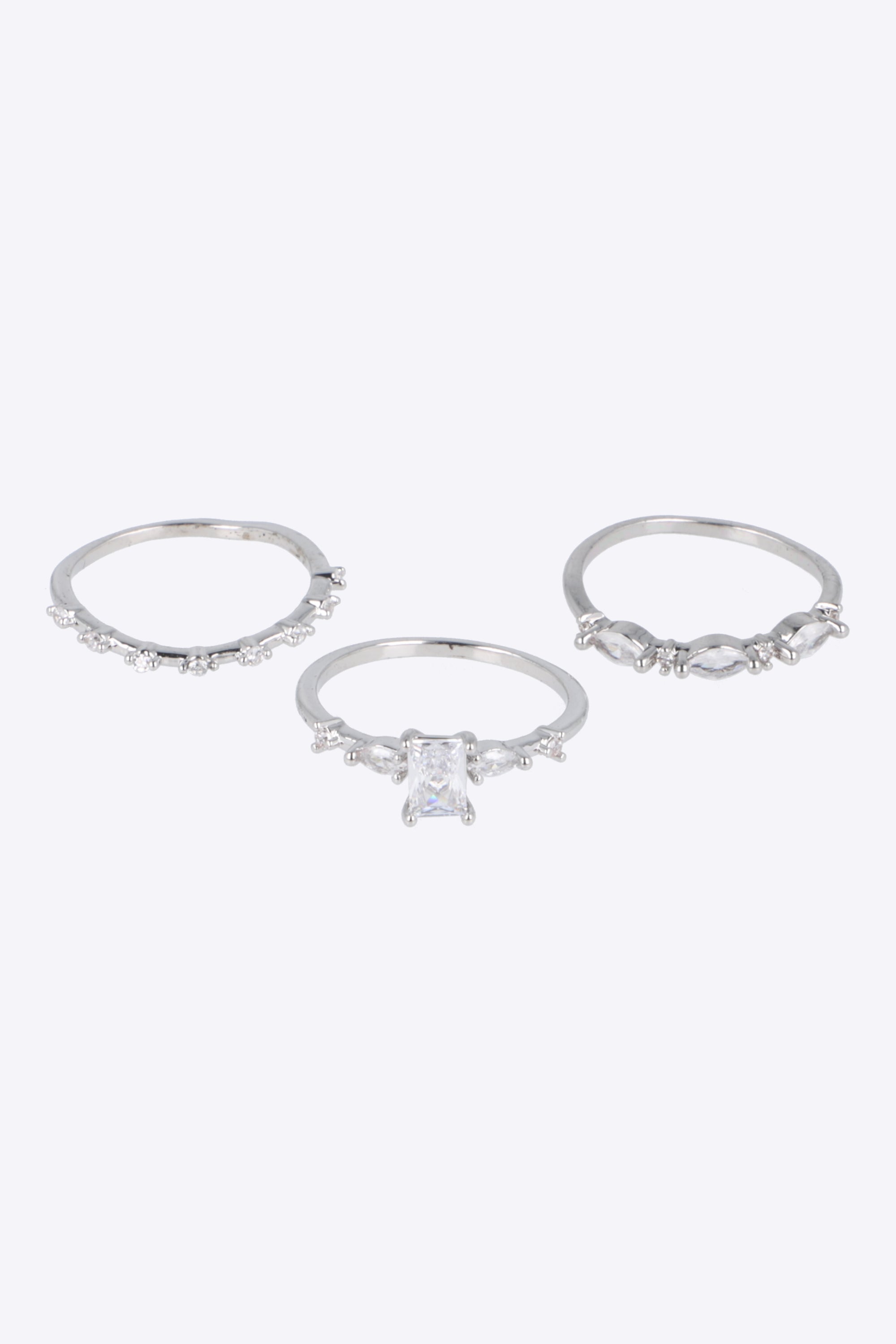 Anillo 3 l brillos pq PLATA