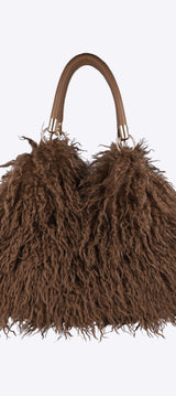 Bolsa peluche flecos