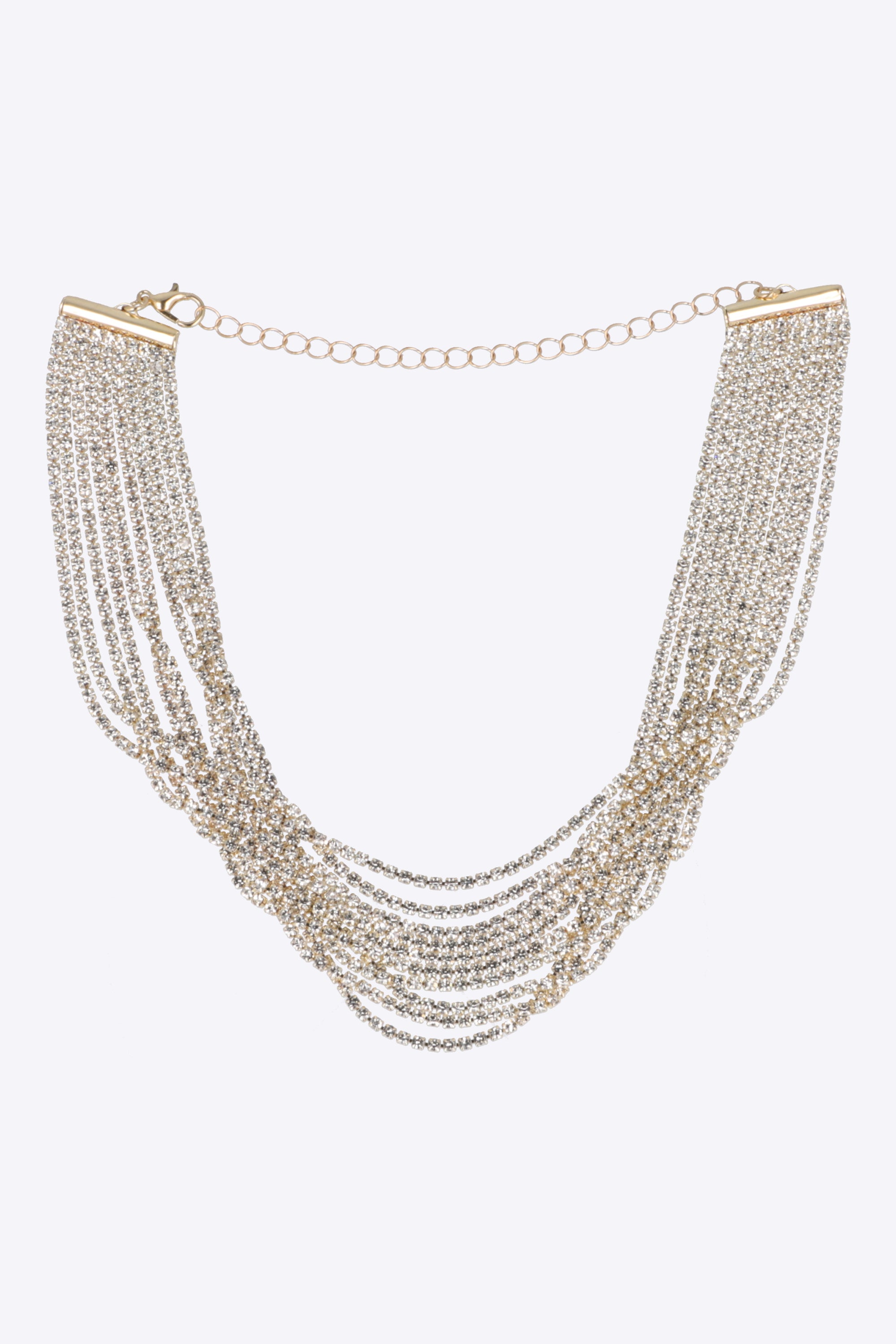Choker multi lineas brillos