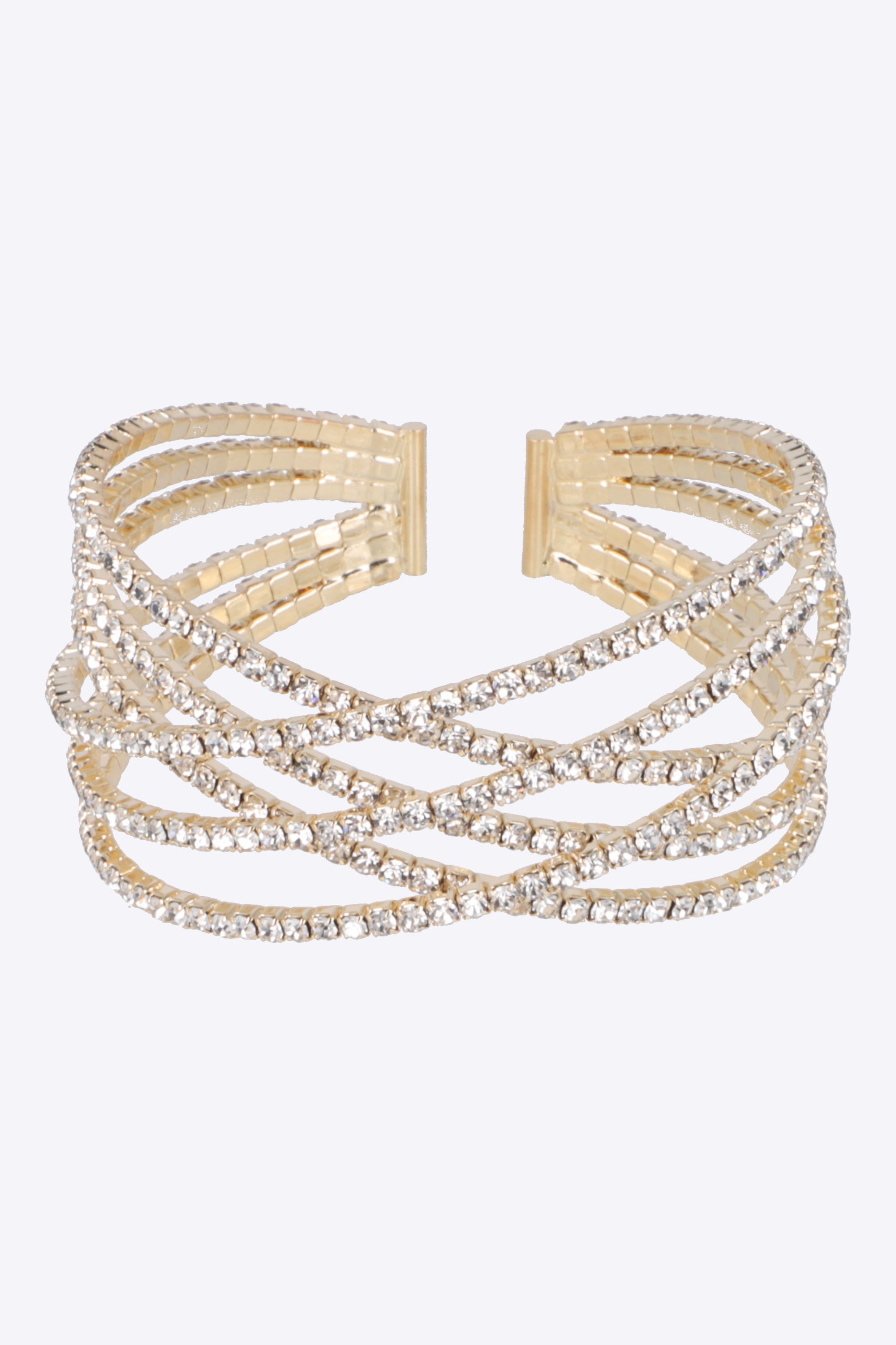Cuff brillos cruzados