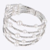Cuff 5 lineas brillos mulri perlas