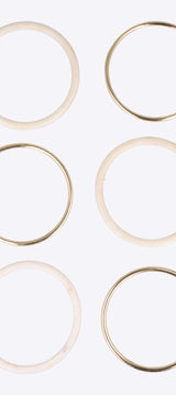 Set 6 cuffs metalicos acrilico
