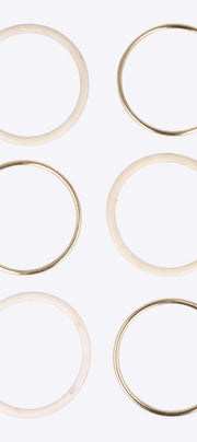 Set 6 cuffs metalicos acrilico