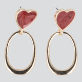 Aretes corazón ovalo