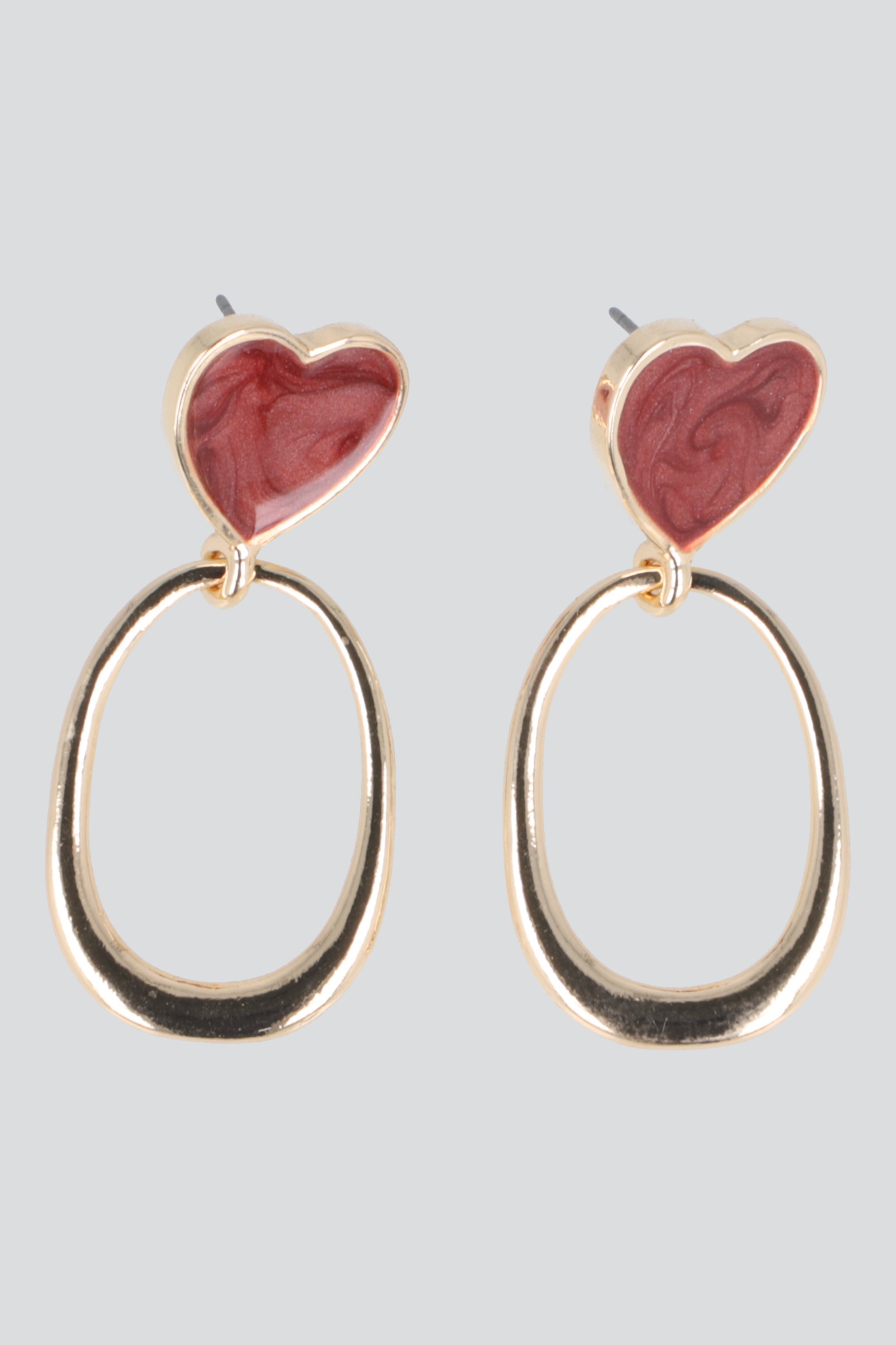 Aretes corazón ovalo