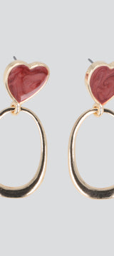 Aretes corazón ovalo