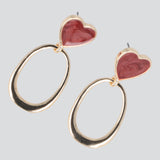 Aretes corazón ovalo
