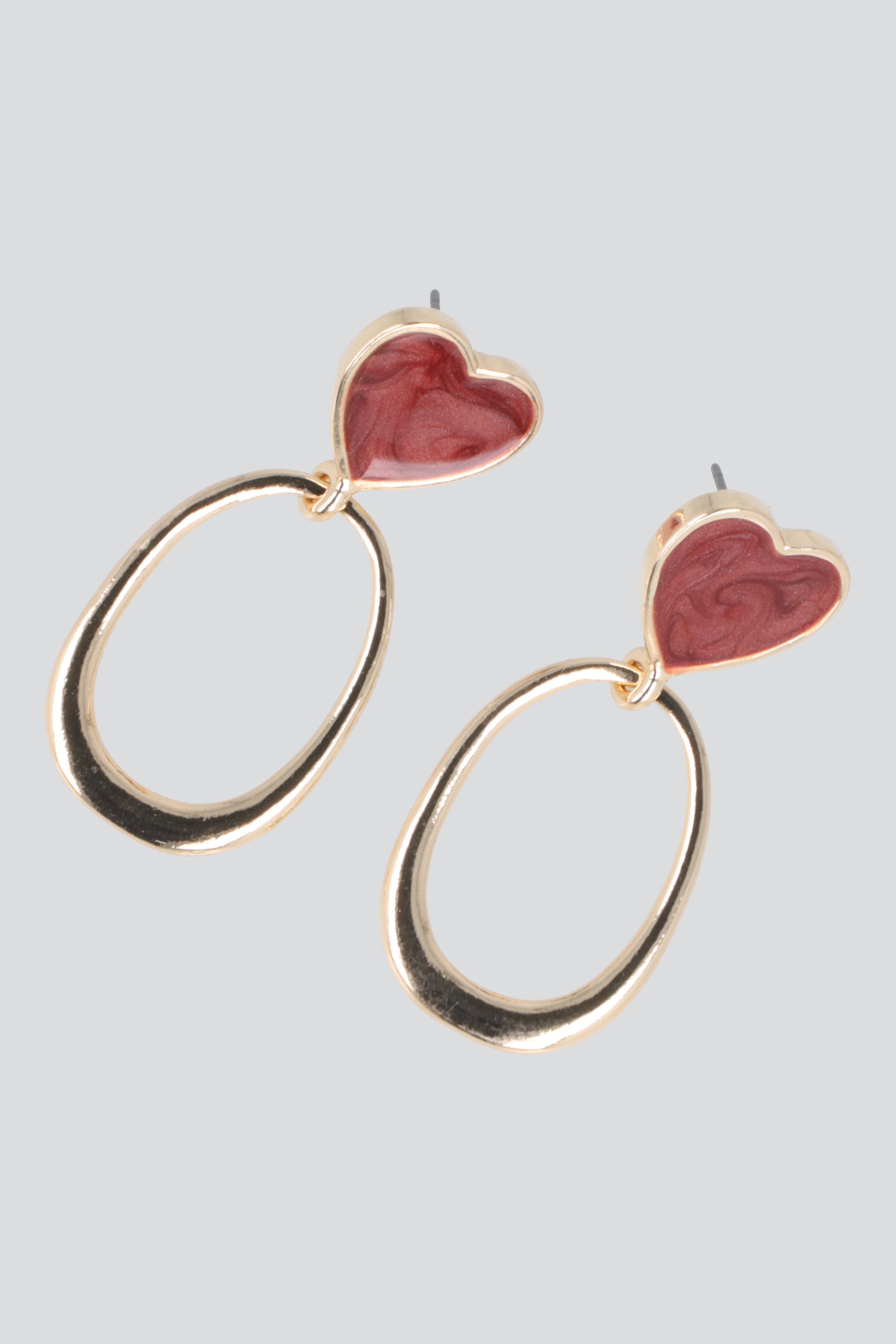 Aretes corazón ovalo