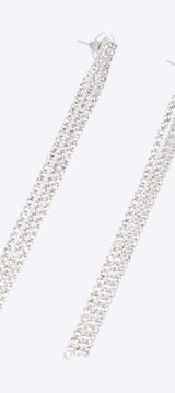 Aretes 3 lineas brillos