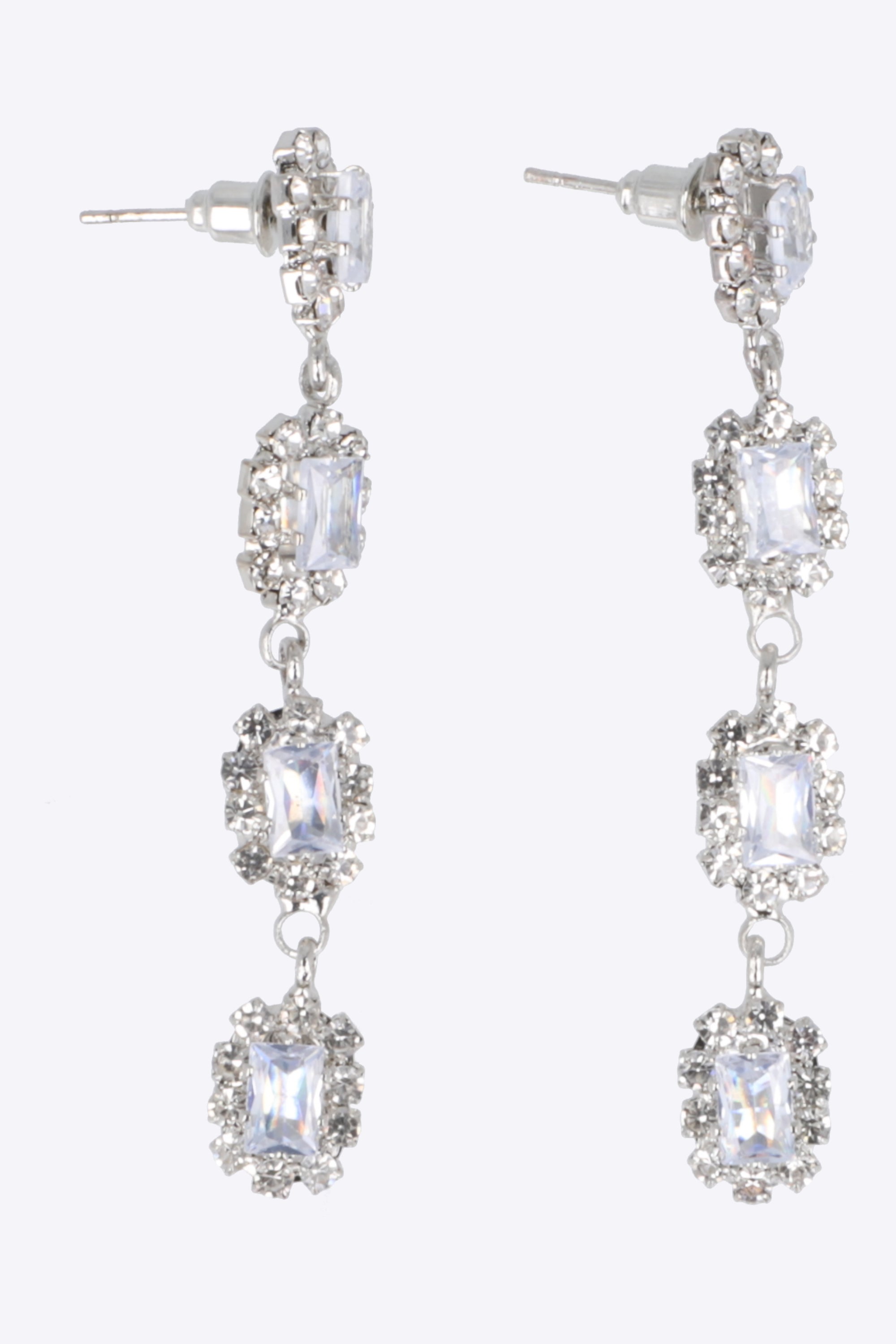 Aretes cristales cuadrados