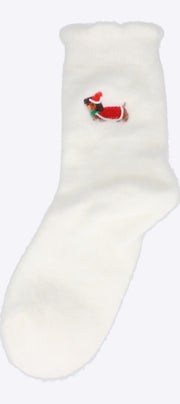 Calcetin cozy detalle dibujo navideño