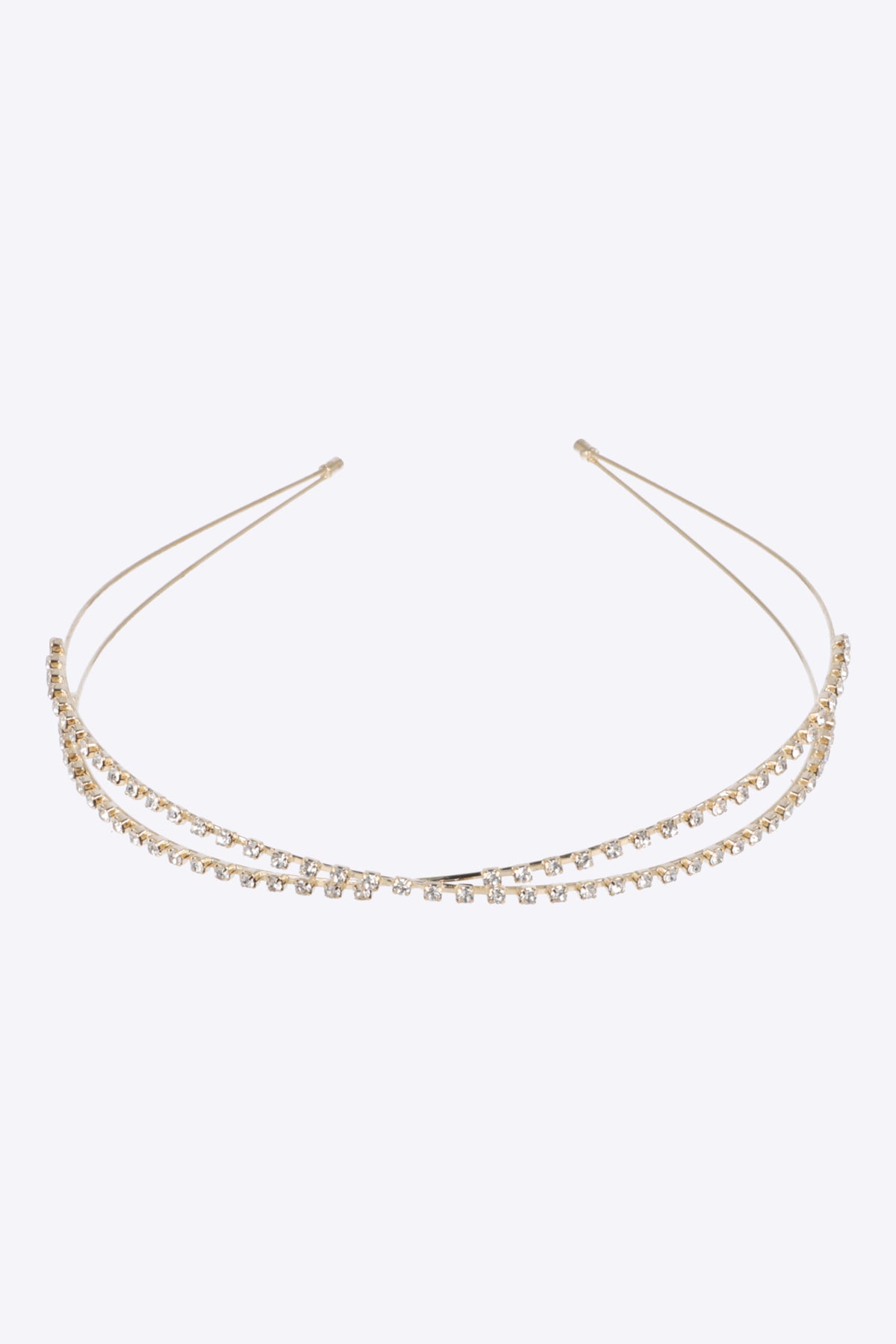 Diadema lineas cruzadas brillos ORO
