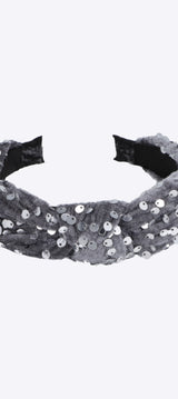 Diadema nudo velvet lentejuela