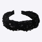 Diadema nudo velvet lentejuela