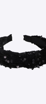 Diadema nudo velvet lentejuela