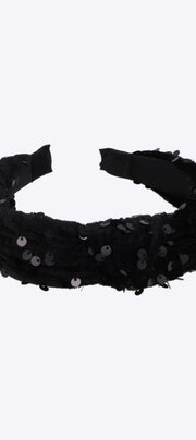 Diadema nudo velvet lentejuela