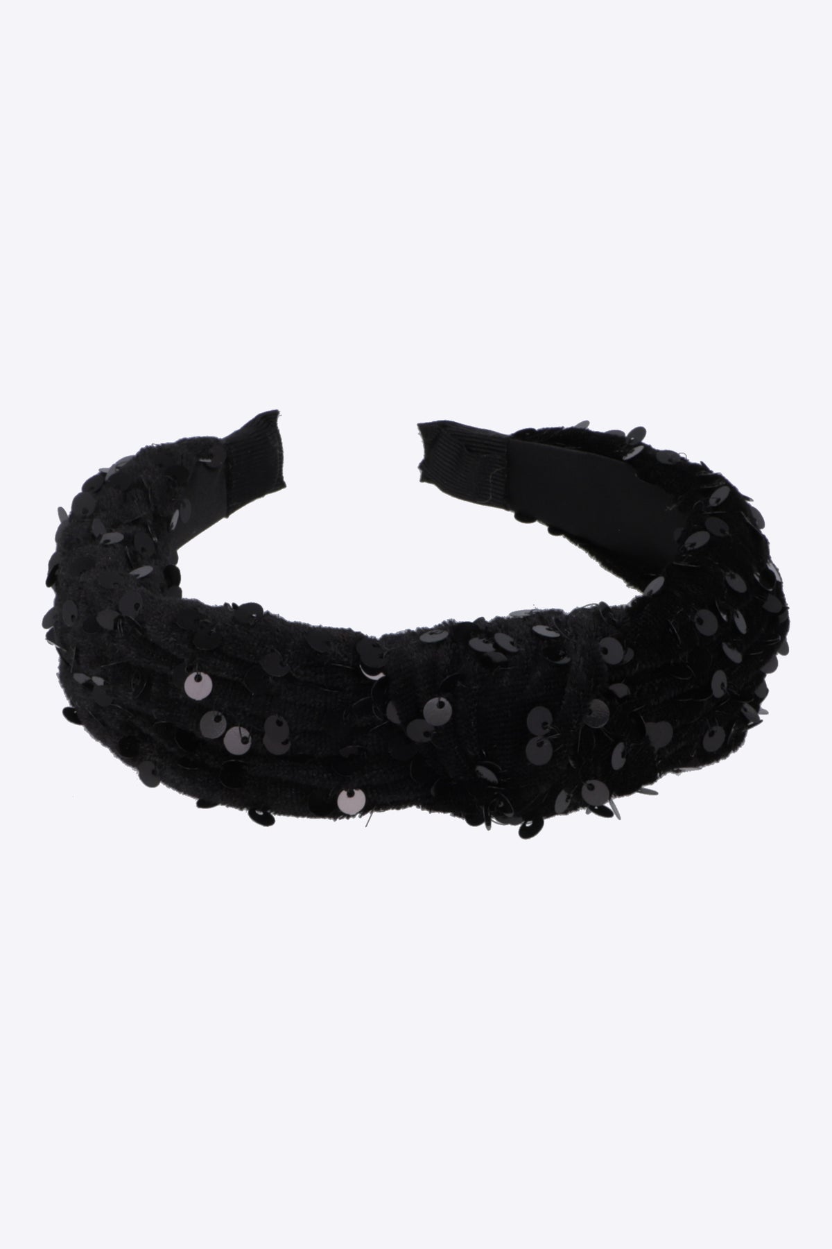 Diadema nudo velvet lentejuela NEGRO