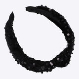 Diadema nudo velvet lentejuela