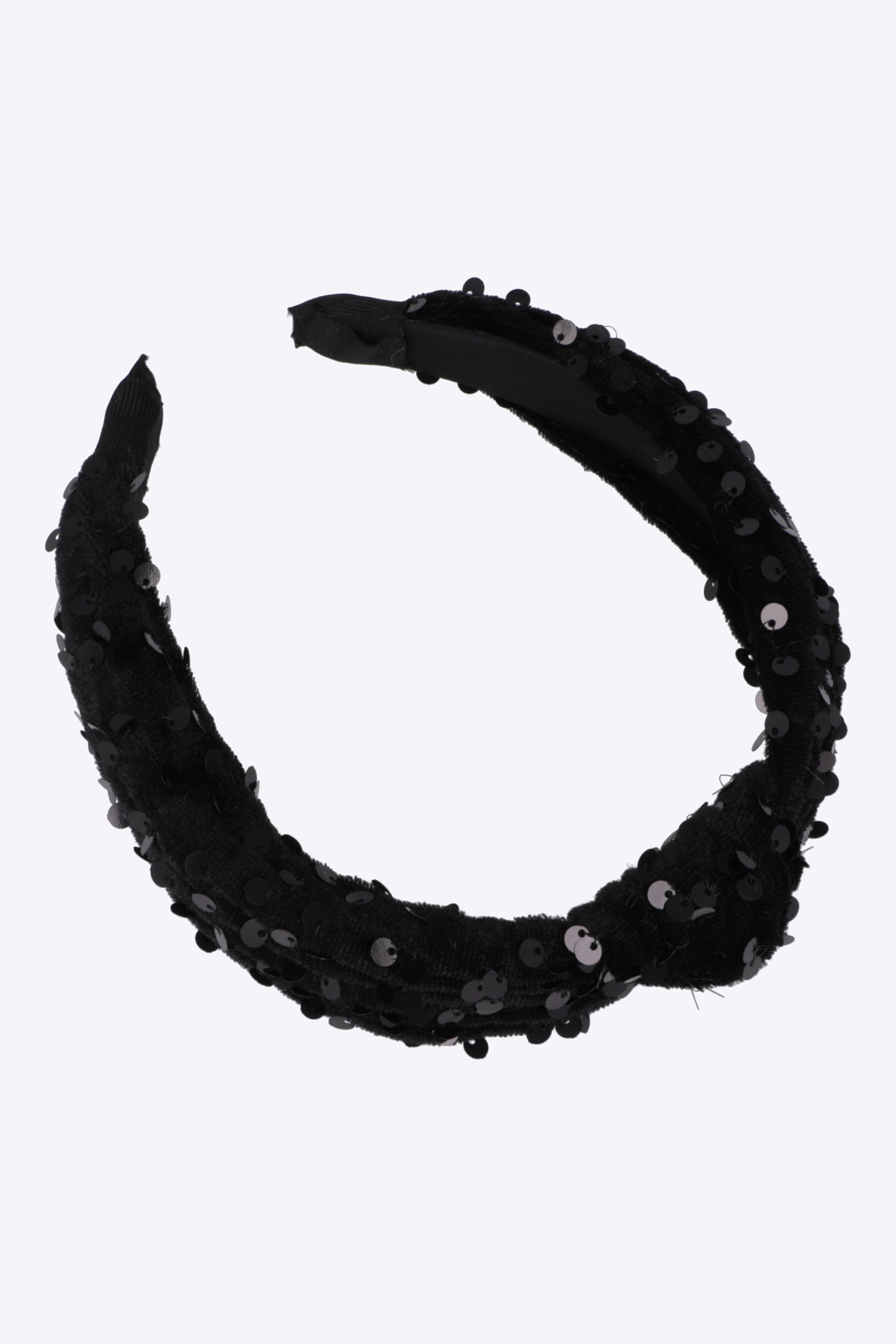 Diadema nudo velvet lentejuela NEGRO