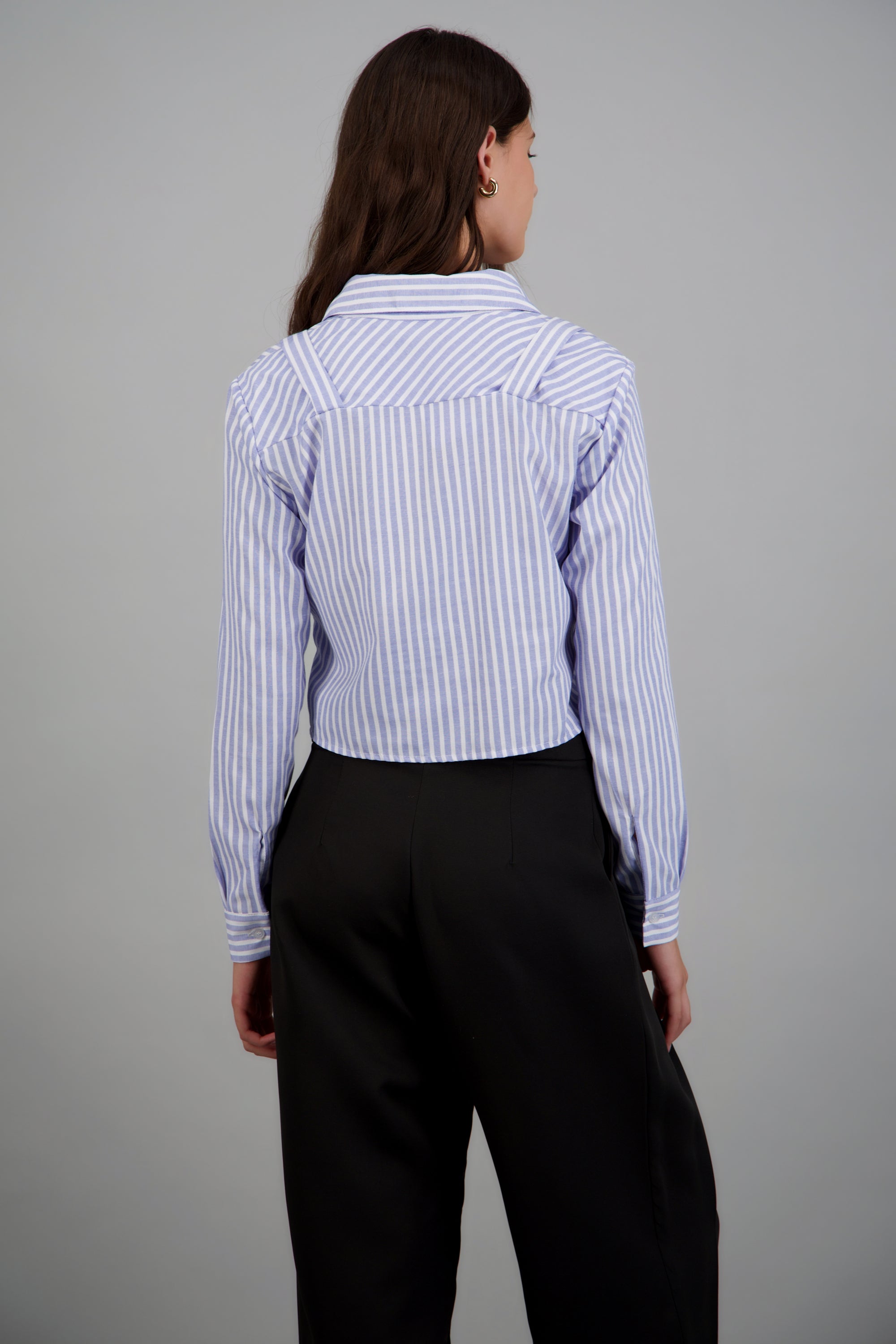 Camisa detalle sobre top con botones AZUL COMBO