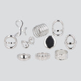 Set 9 anillos metalicos