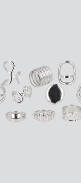 Set 9 anillos metalicos