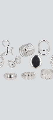 Set 9 anillos metalicos