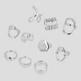 Set 9 anillos metalicos