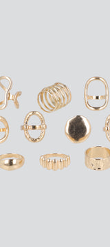Set 9 anillos metalicos