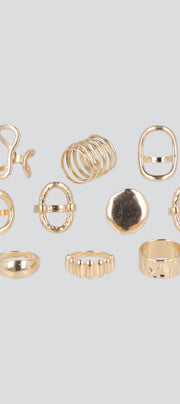 Set 9 anillos metalicos