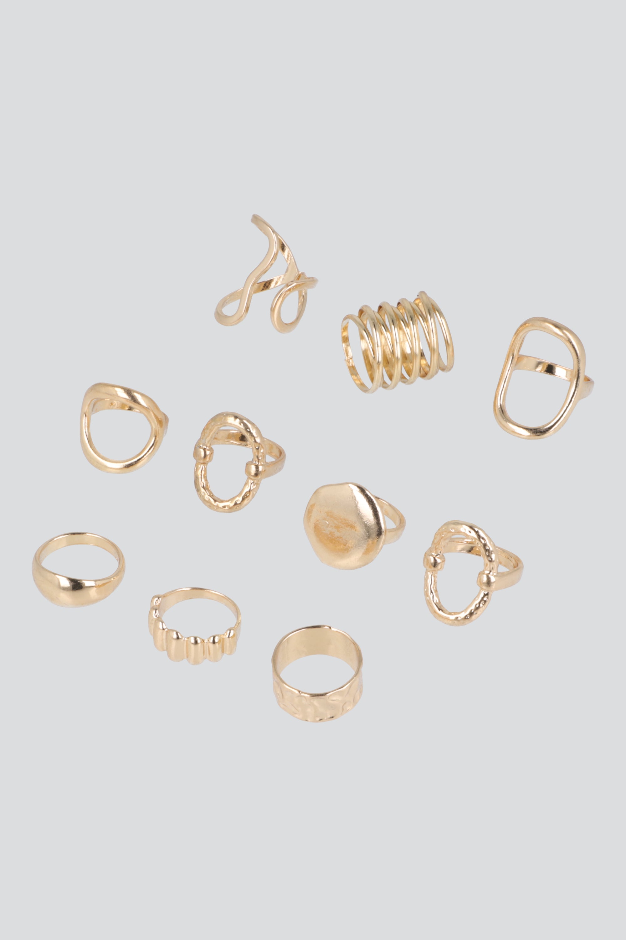 Set 9 anillos metalicos