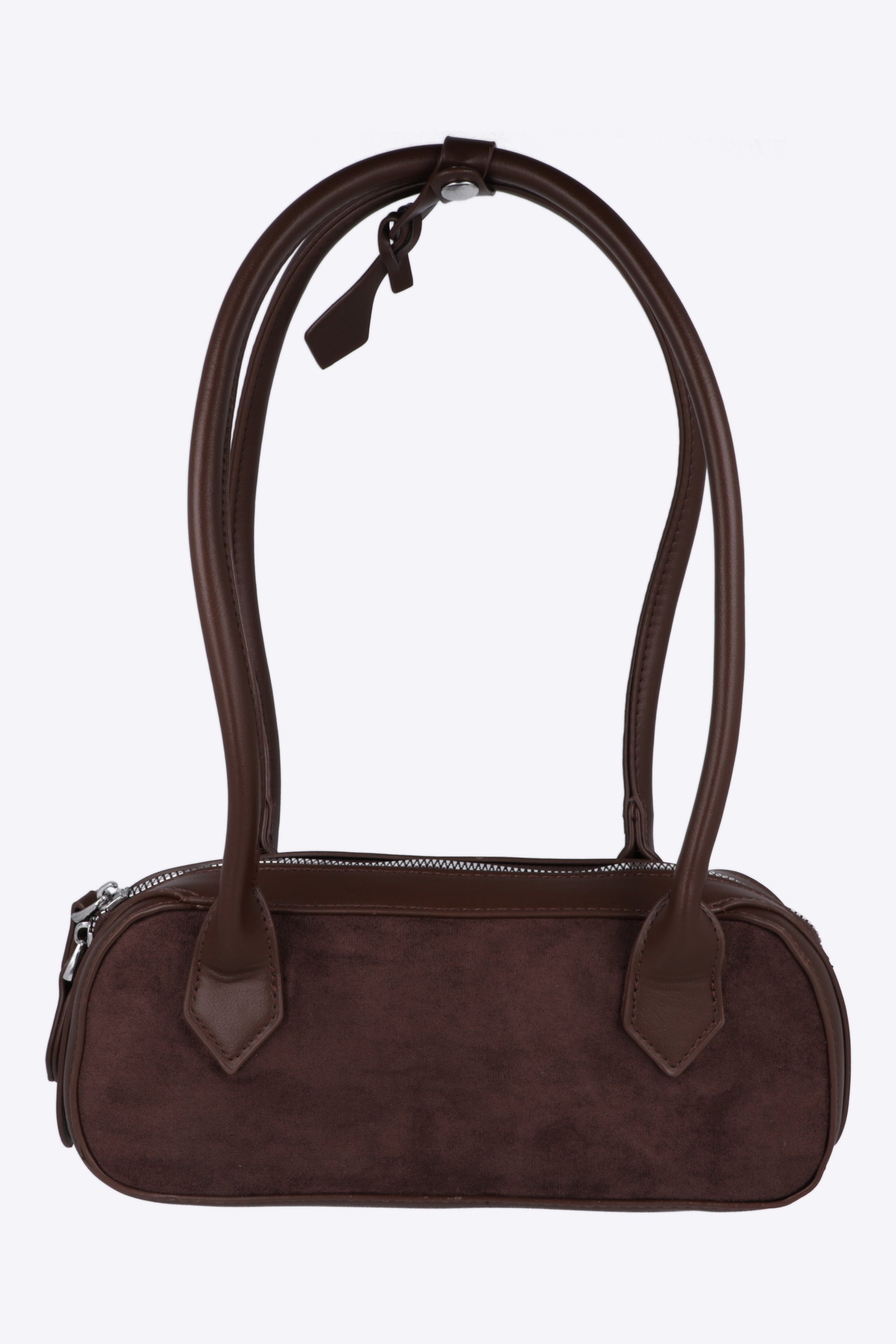 Bolsa baguette contraste suede