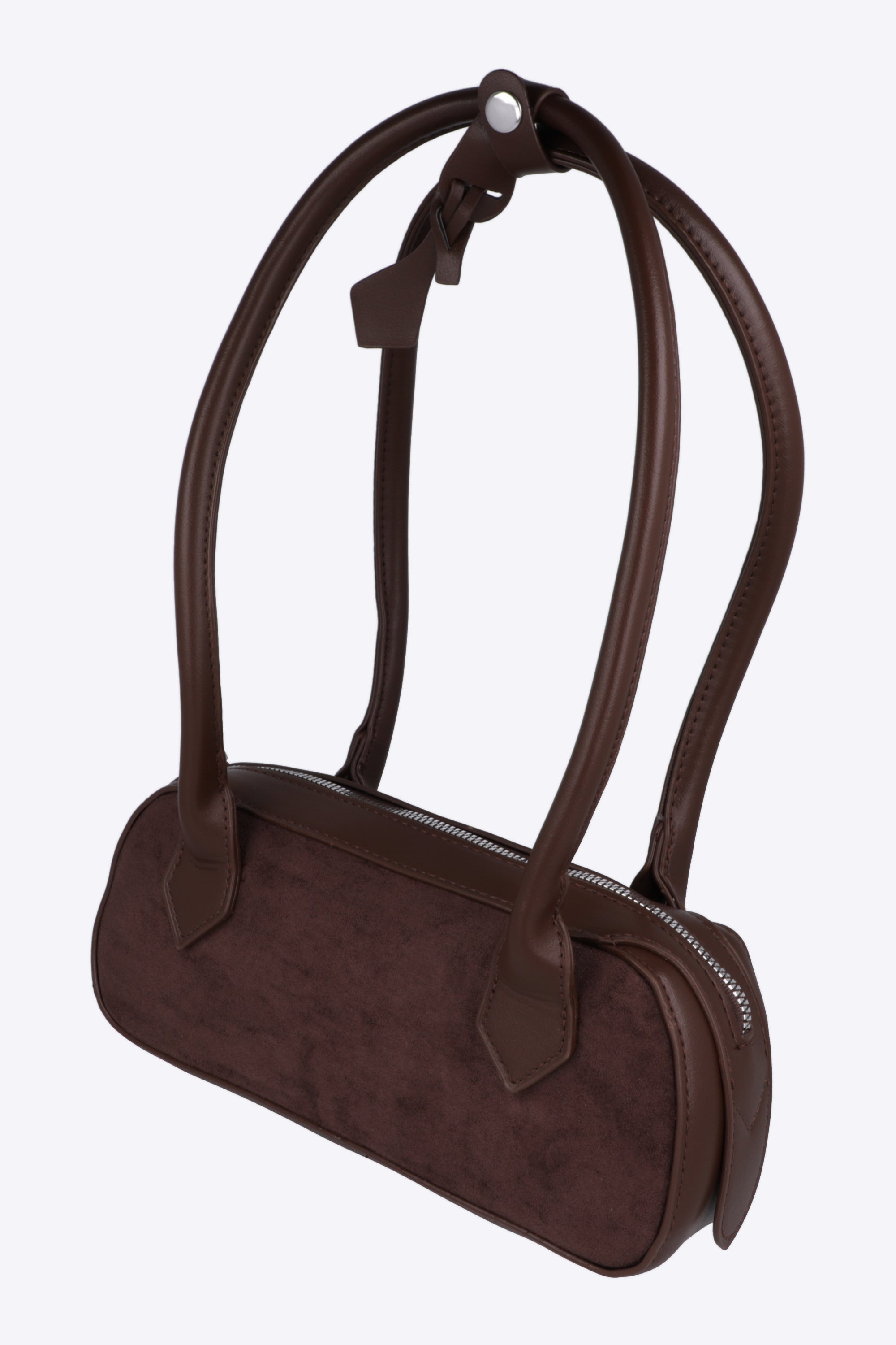 Bolsa baguette contraste suede
