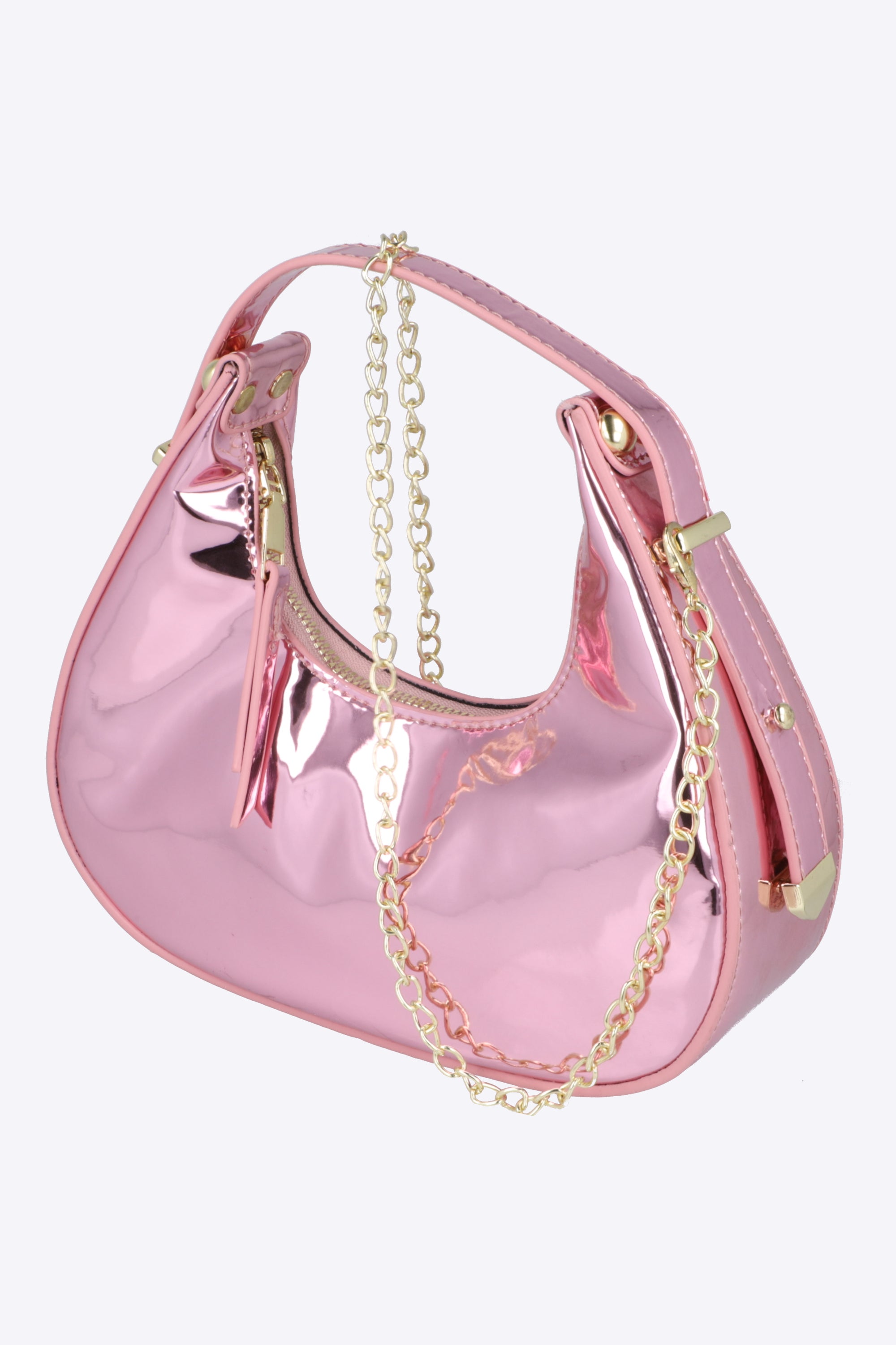 Bolsa de mano charol metálico