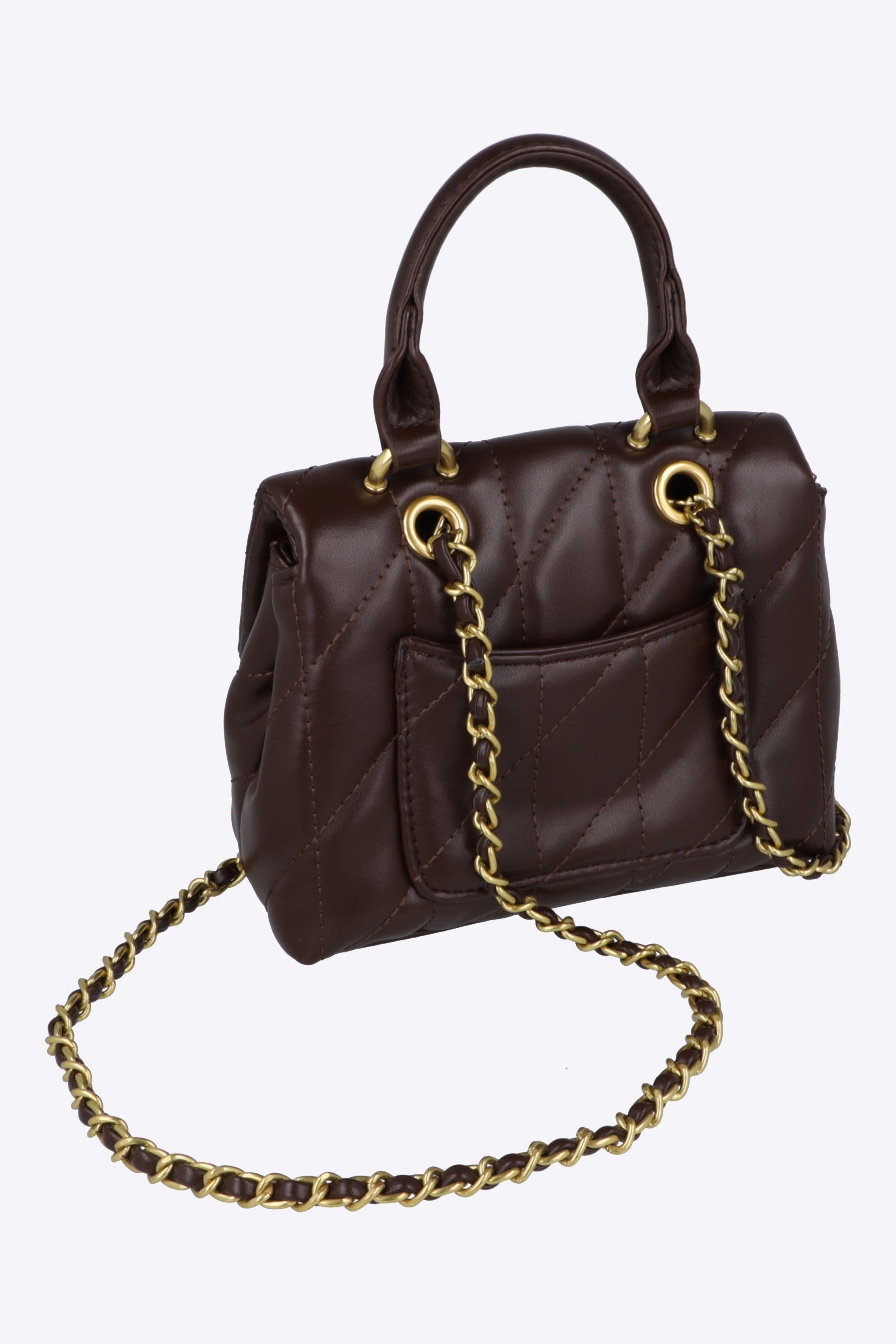 Bolsa de mano cuadrada capitonada