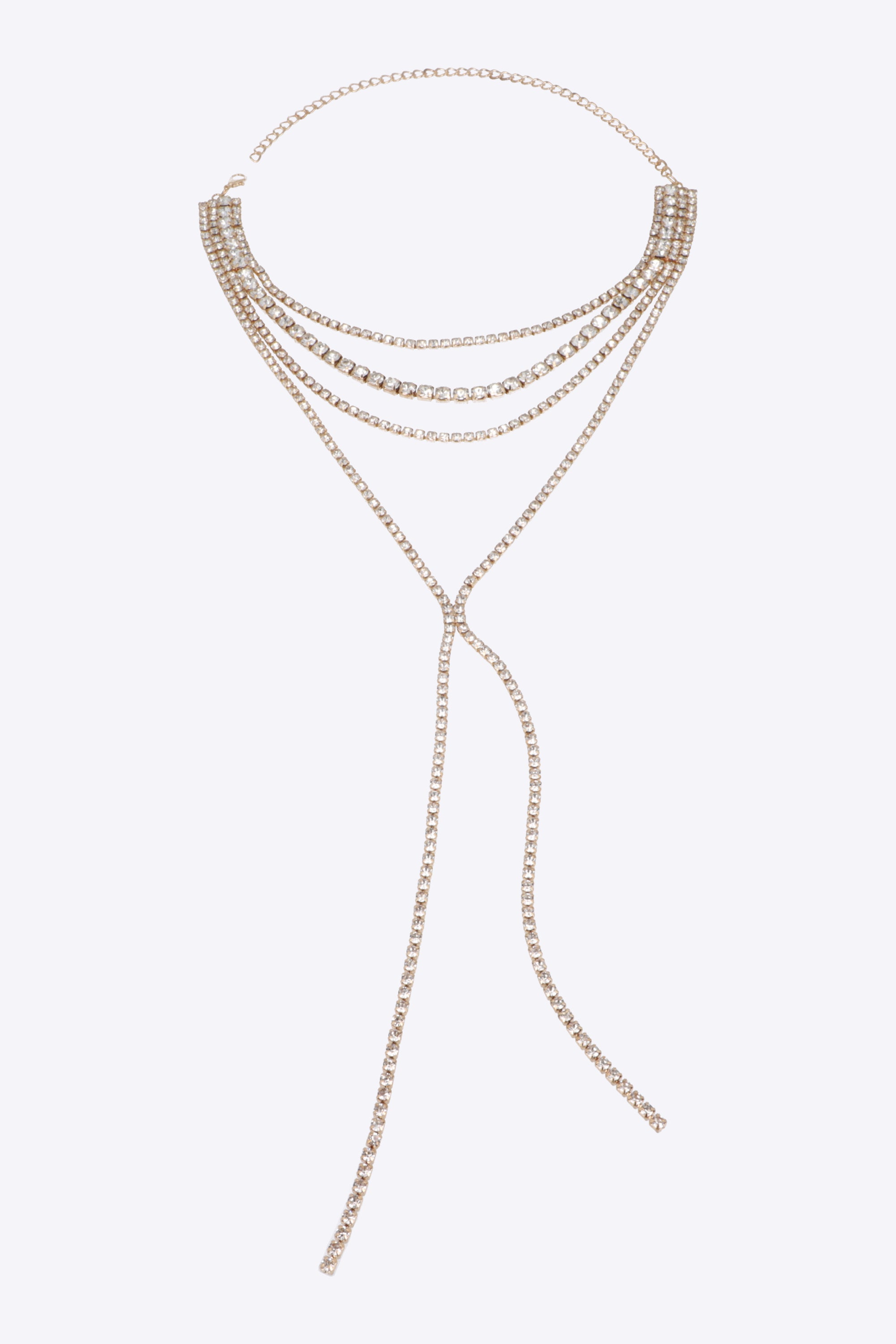 COLLAR MULTI LINEAS Y BRILLOS