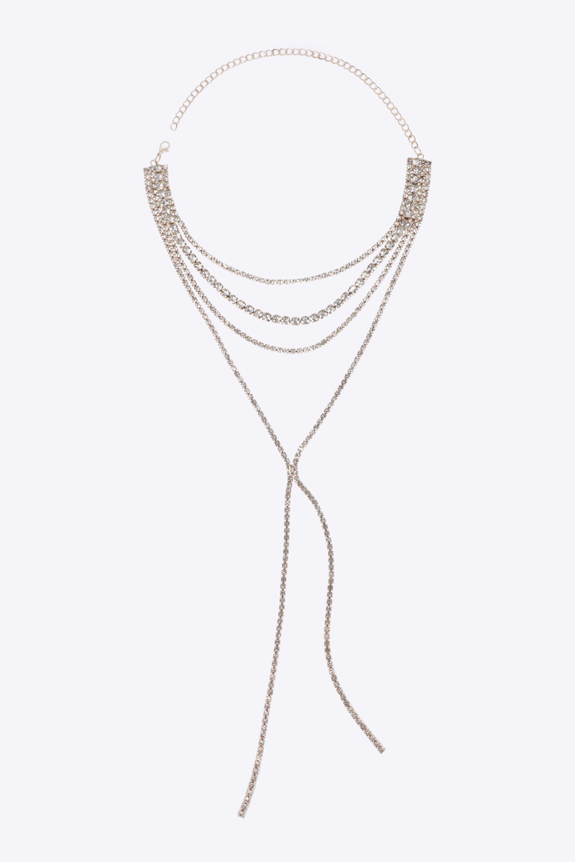 COLLAR MULTI LINEAS Y BRILLOS