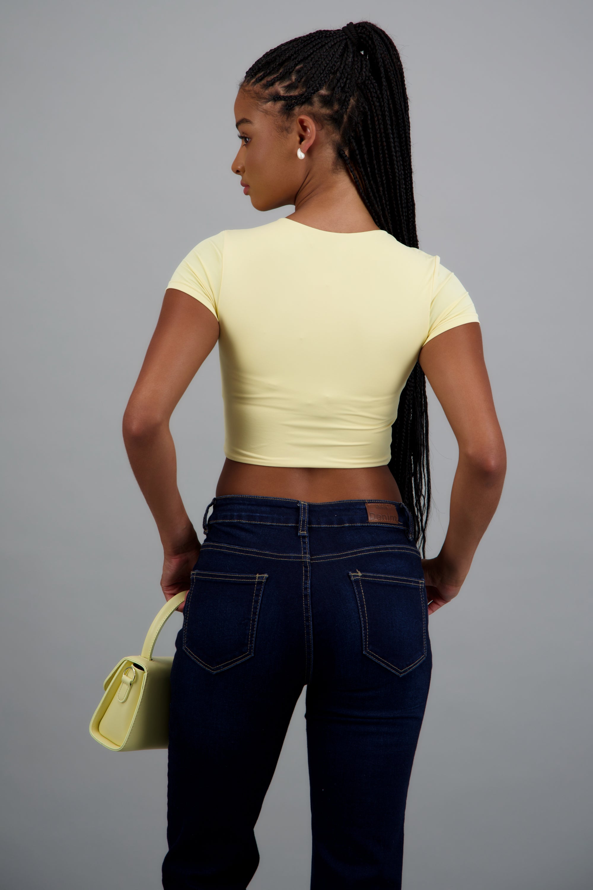 Playera manga corta liso AMARILLO PASTEL