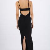 Vestido maxi herraje con cut out