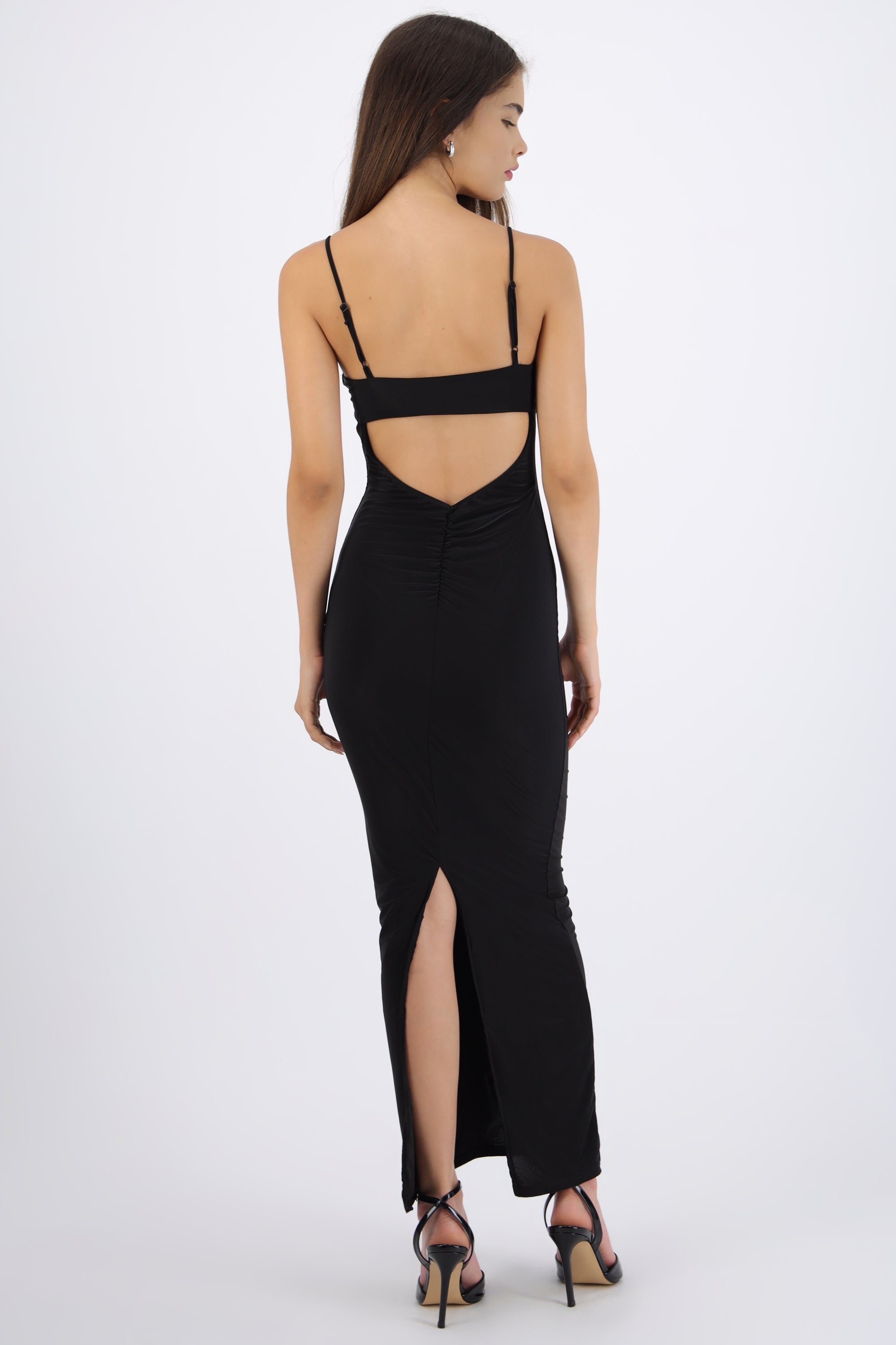 Vestido maxi herraje con cut out